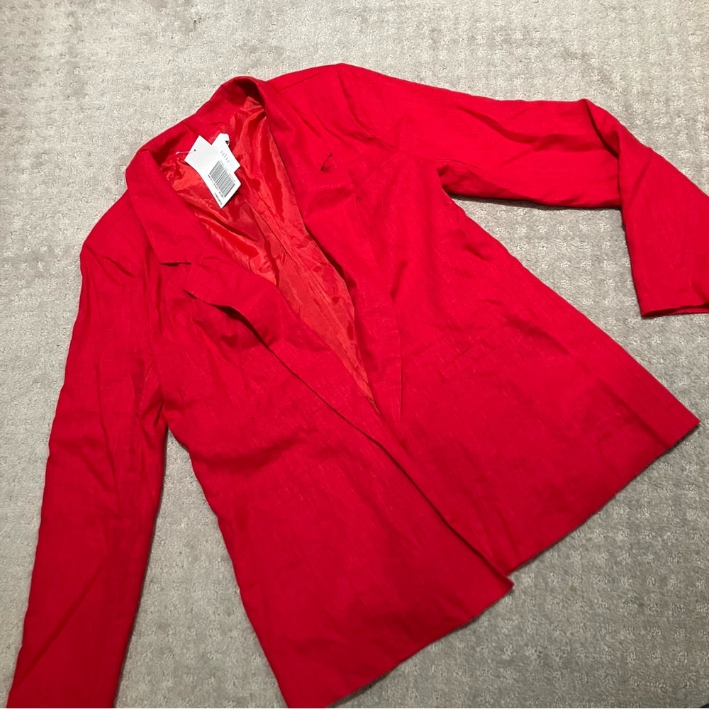 JustFab Bold Scarlet Blazer. Linen blend. New with tag!